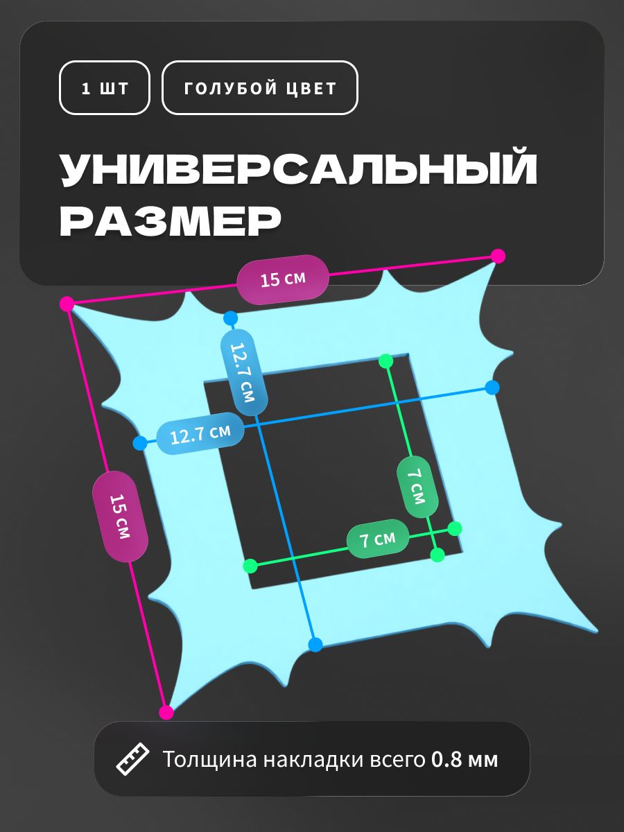 Накладка под выключатель и розетку для защиты обоев, рамка декоративная на стену, однопостовая, желтая — фото 3